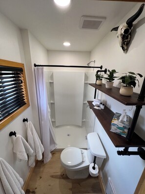 シャワー、ヘアドライヤー、タオル、石鹸