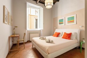 2 bedrooms, desk, iron/ironing board, travel crib