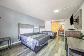 Room, 2 Double Beds, Non Smoking | 1 bedroom, desk, iron/ironing board, free WiFi