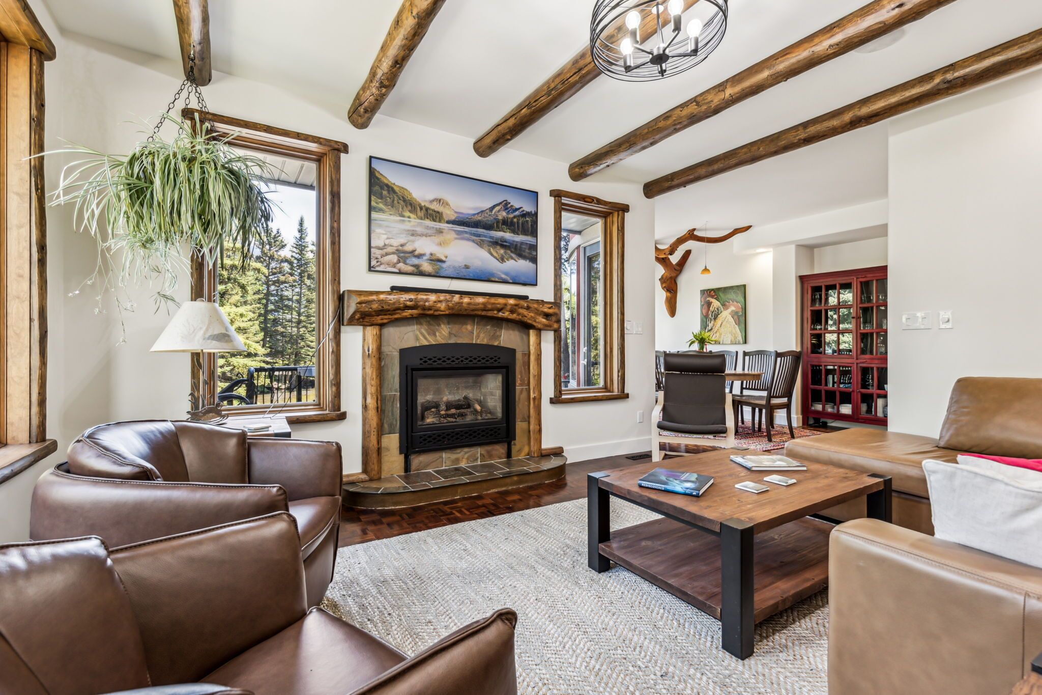 Smart TV, fireplace