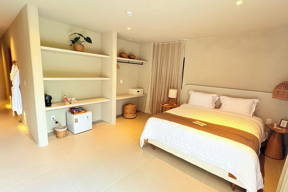 TvÄbÀddsrum Deluxe - bubbelbad | 1 sovrum, sÀngtillbehör av högsta kvalitet, bÀddmadrasser och minibar