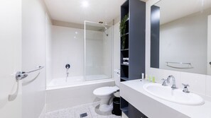 Hair dryer, towels