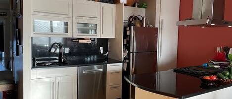 Microwave, oven, stovetop, dishwasher
