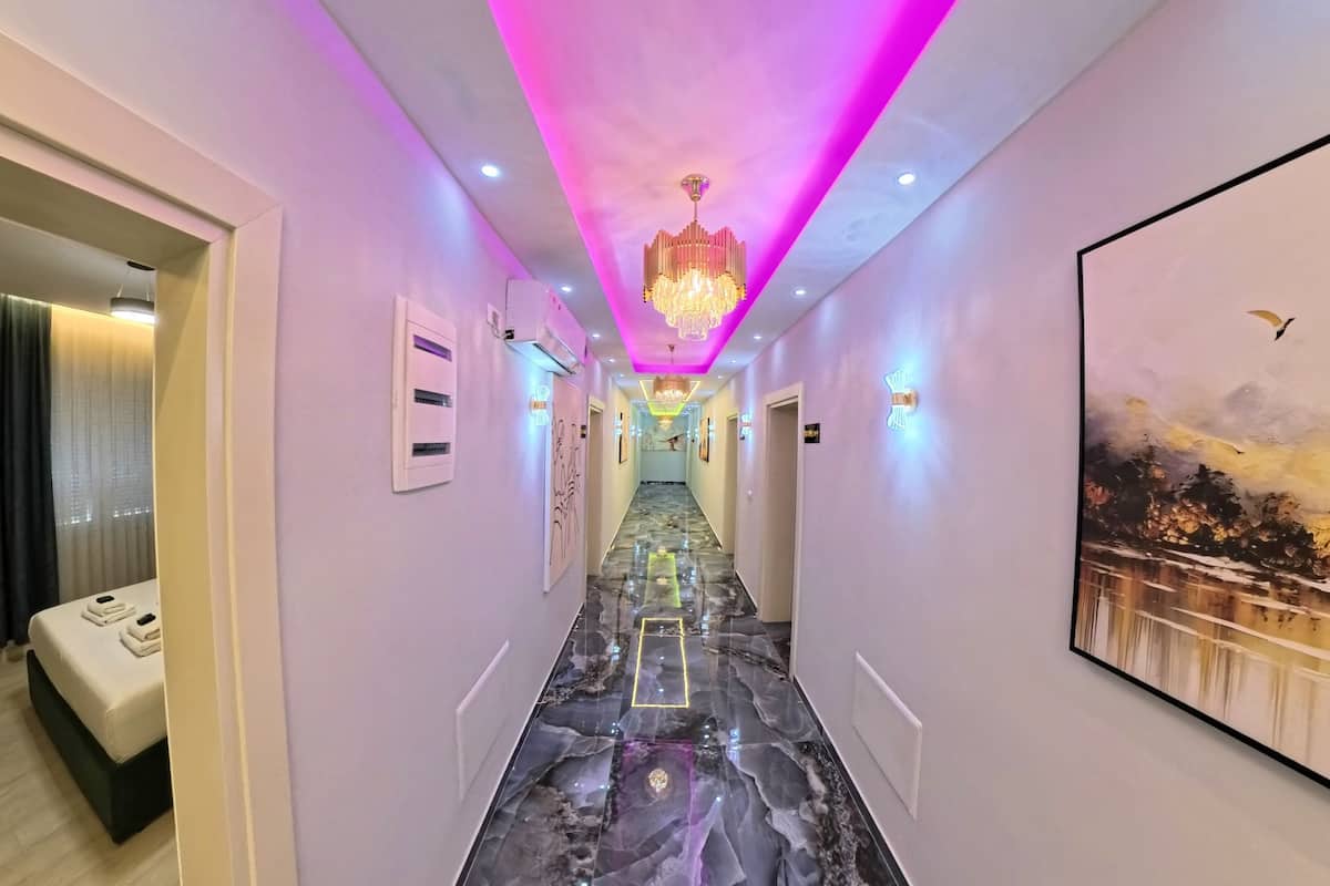 42-inch Smart TV with cable channels, first-run movies, pay movies