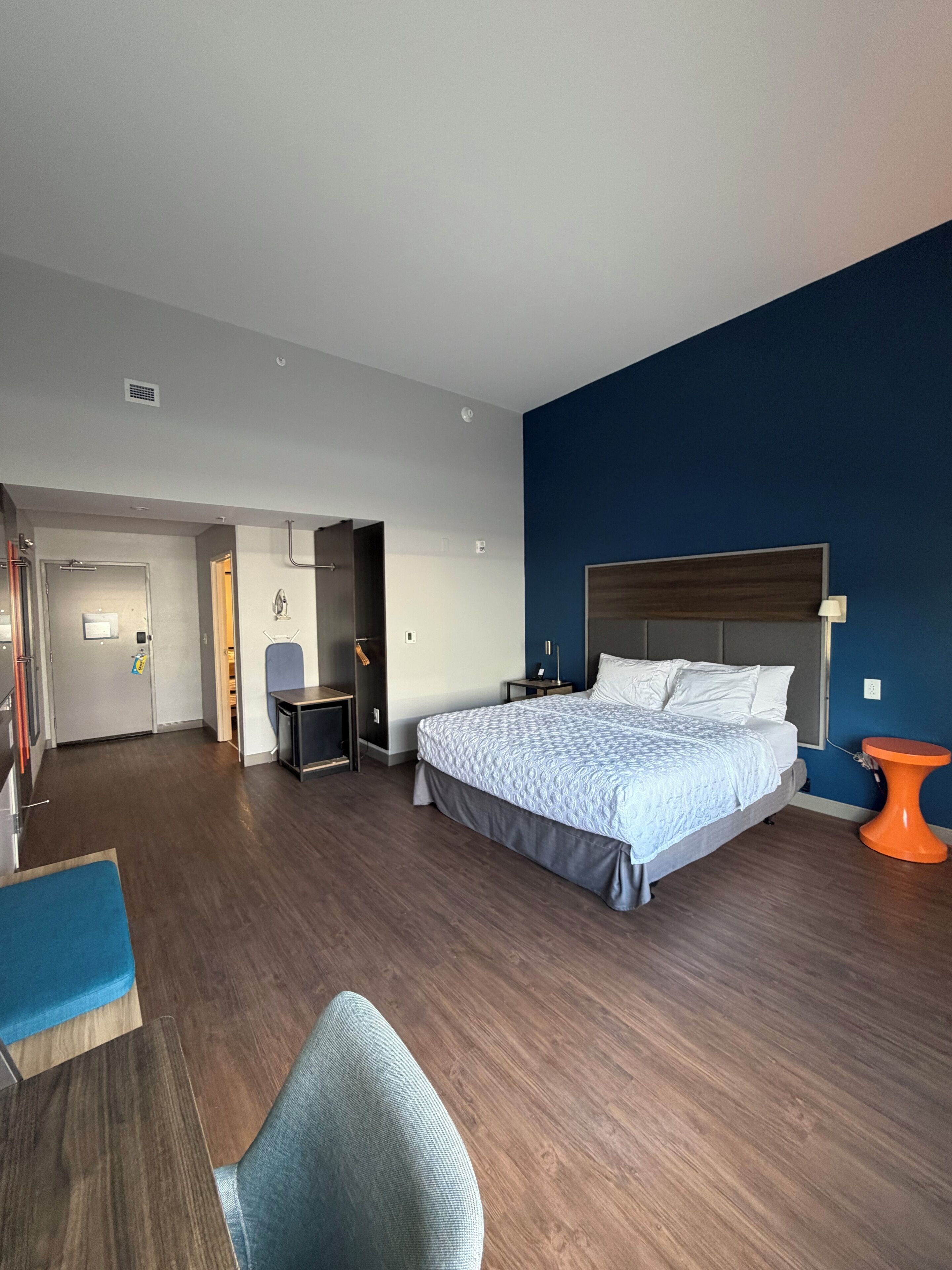 Single Room, 1 King Bed, Roll-in Shower | Desk, laptop workspace, blackout drapes, iron/ironing board