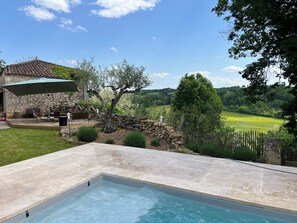 Terrace/patio - La Maison du Grand Chêne - Views, Pool, and Nature (Ruch)
