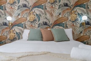 1 bedroom, desk, iron/ironing board, travel cot