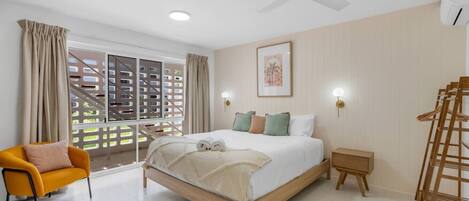 1 bedroom, desk, iron/ironing board, travel crib