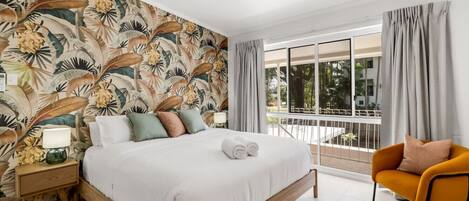 1 bedroom, desk, iron/ironing board, travel cot