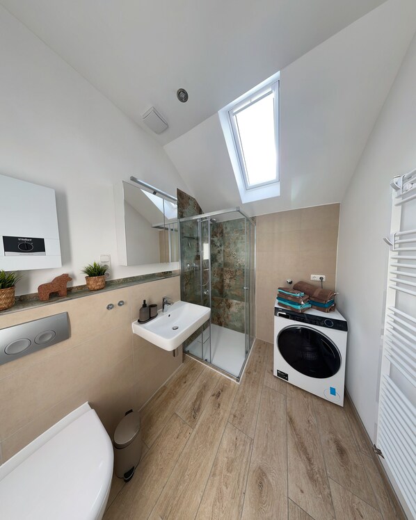 Shower, hair dryer