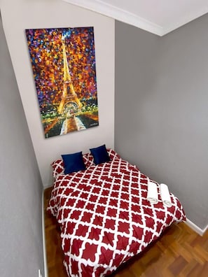 1 bedroom, iron/ironing board, bed sheets