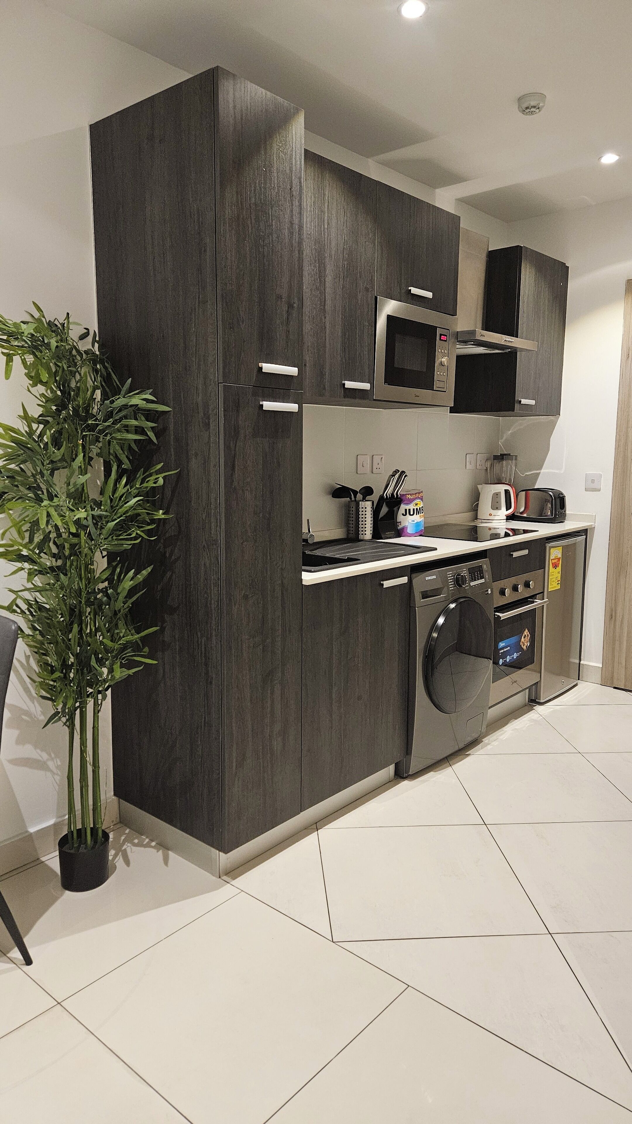 Deluxe Studio, Garden View | Private kitchen | Full-size fridge, microwave, oven, stovetop