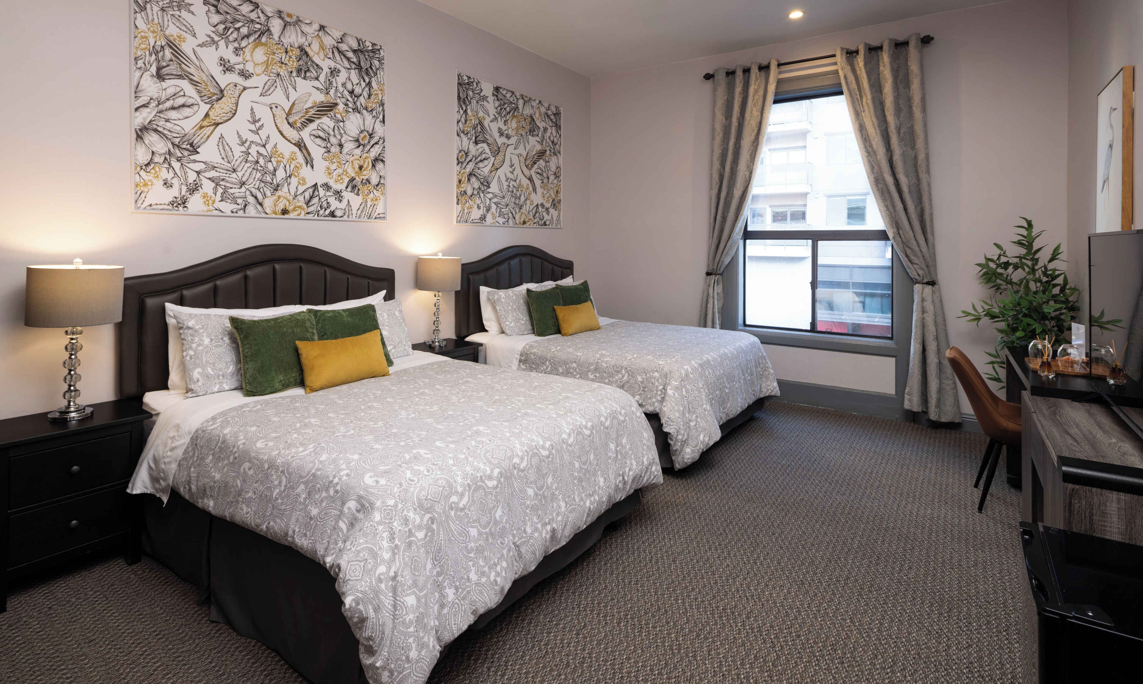 Standard Double Room, 2 Queen Beds, Non Smoking | Desk, laptop workspace, iron/ironing board, free WiFi