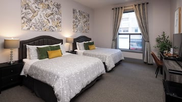 Standard Double Room, 2 Queen Beds, Non Smoking | Desk, laptop workspace, iron/ironing board, free WiFi