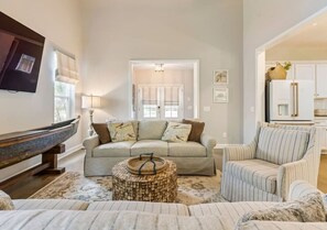 TV, fireplace, table football