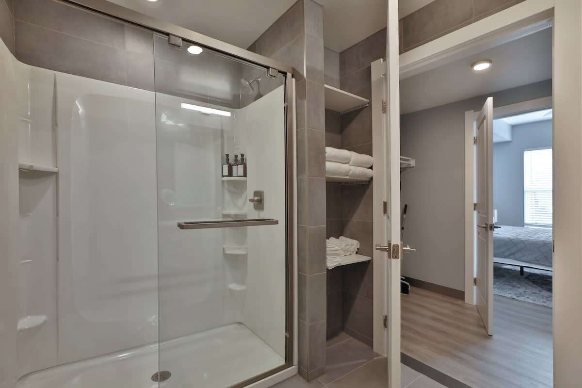 Shower, hair dryer