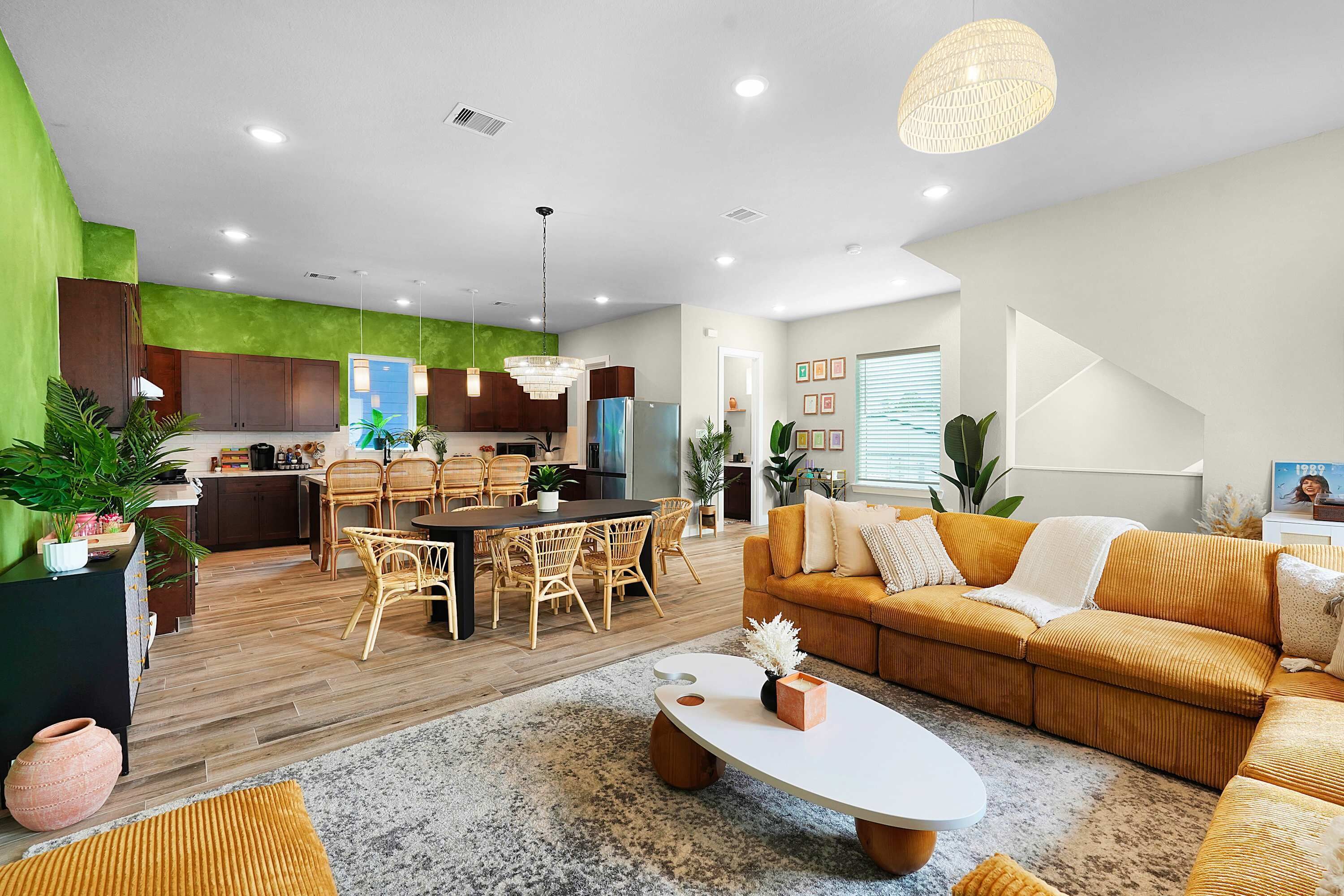 TV, fireplace, video games, offices