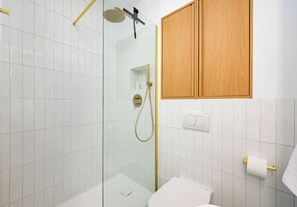 Regadera, amenidades de baño gratuitas, secadora de cabello, toallas 