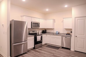 Fridge, microwave, oven, stovetop - Brand New spacious Home – 3BR-3BA Near Duke Hospital , NCCU, Downtown & RTP (Durham)