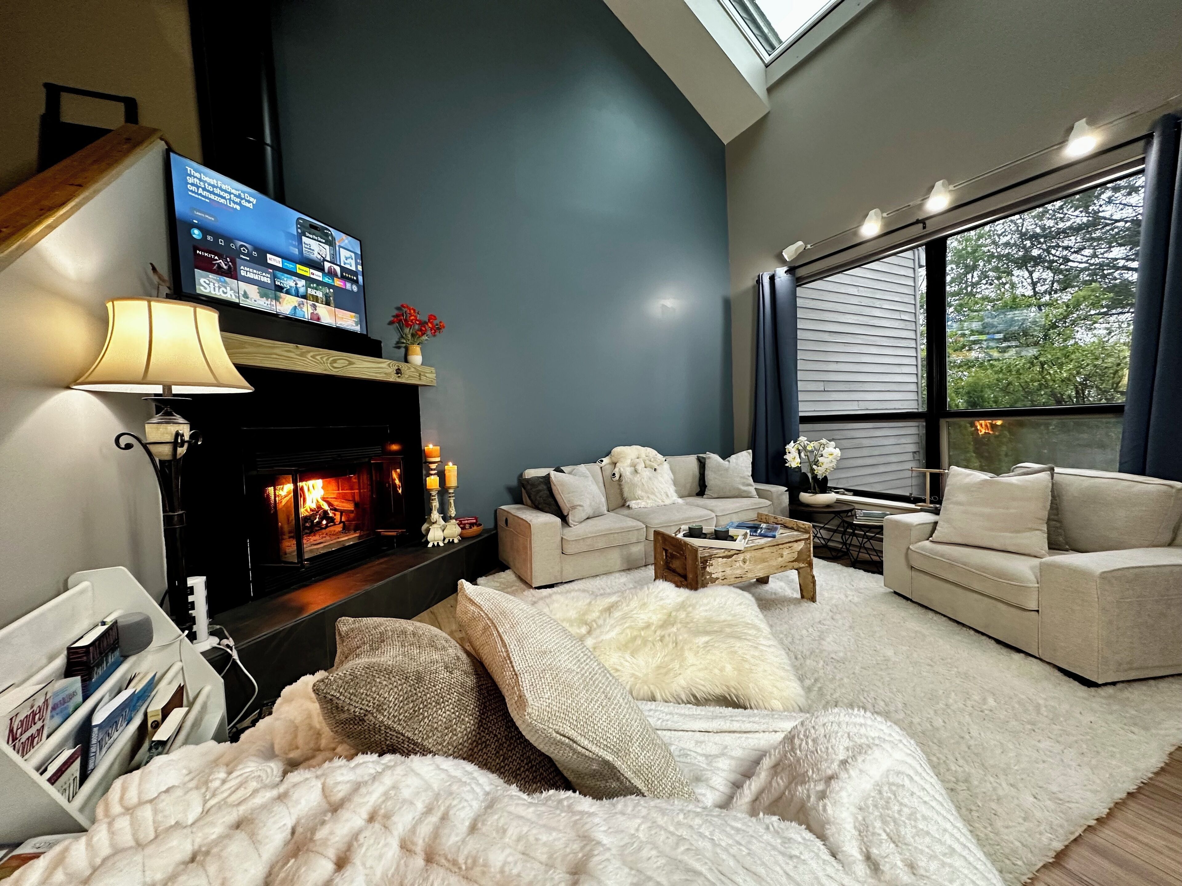 TV connectée, cheminée