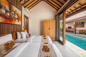 Villa Deluxe, 3 habitaciones, patio, vistas a la piscina | Vistas desde la habitación