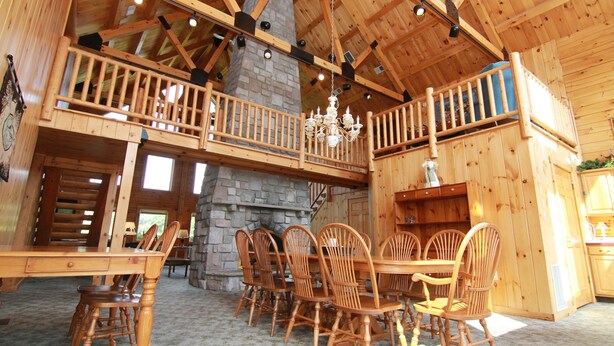 House, Multiple Bedrooms, Accessible, Balcony | Living area - Spacious 8bd 7ba Log Home on Beltzville Lake in Southern Poconos - No Prom (Lehighton)