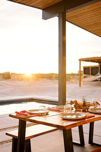 Welcome to Hayden House JT — a dreamy desert sanctuary with a saltwater pool