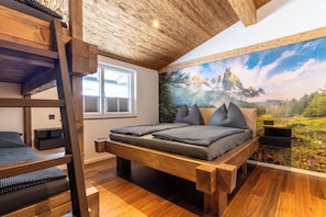 Apartamento conforto, 1 quarto, sacada, vista para a montanha | 1 quarto, Wi-Fi de cortesia, roupa de cama