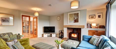 Smart TV, fireplace