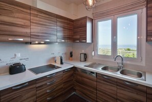 Fridge, oven, stovetop, coffee/tea maker
