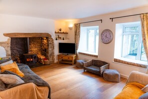 Smart TV, fireplace, DVD player