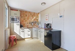 Kühlschrank, Mikrowelle, Herdplatte, Geschirrspüler