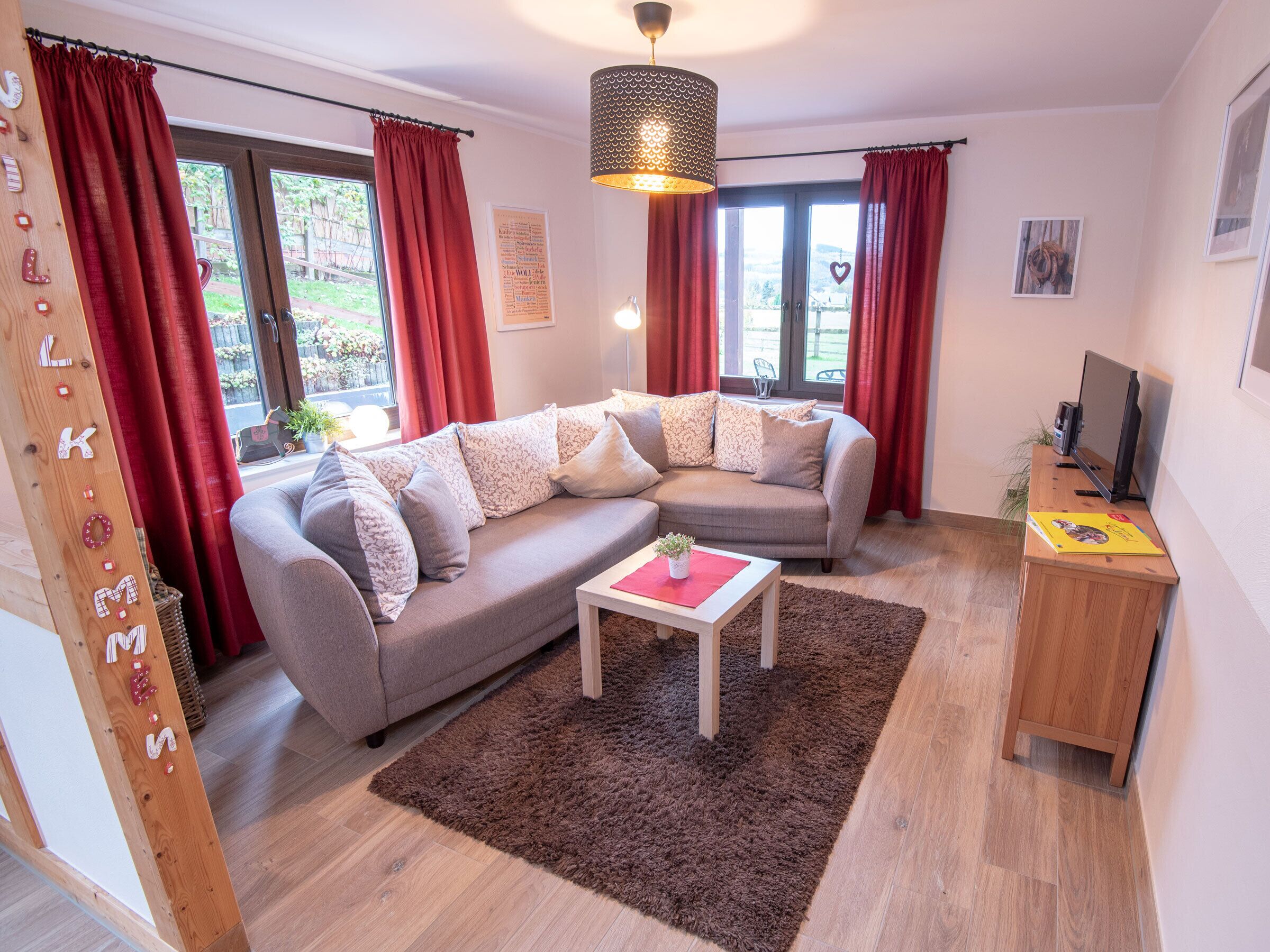 Télévision, table de tennis de table, chaîne hi-fi