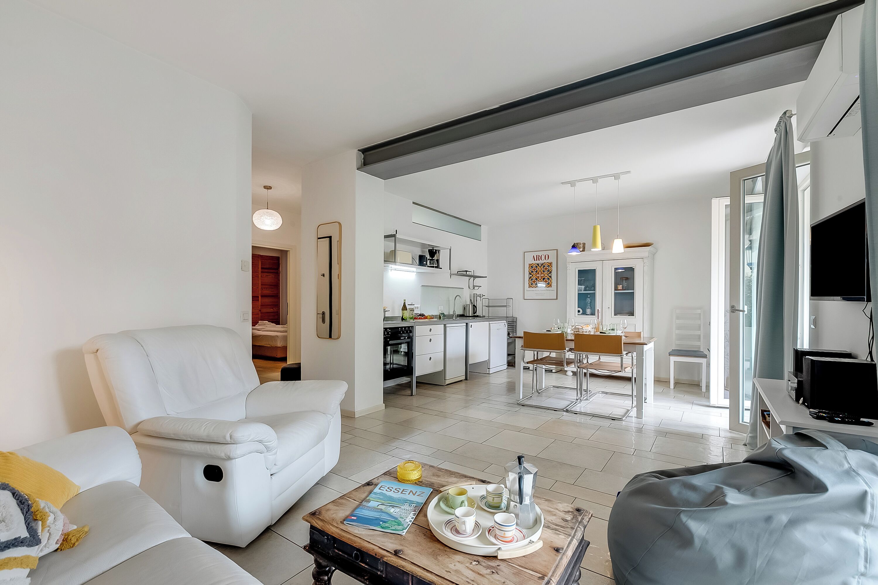 21-inch flat-screen TV with cable channels