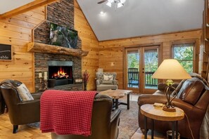 Smart TV, fireplace, video games, foosball