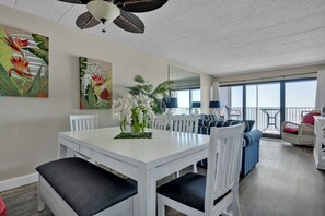 Dining - New For 2025!  Beautiful Two Bedroom Oceanfront With Outdoor Pool! (Ocean City)