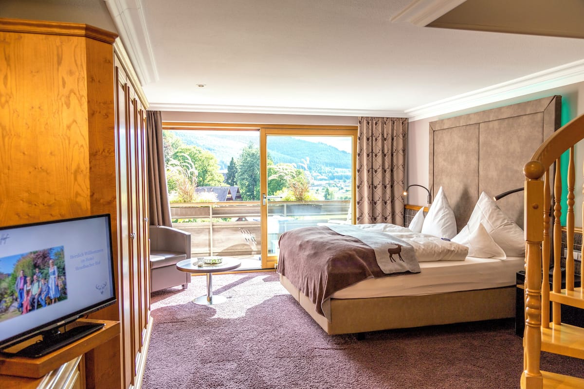 Maisonnette, balkon | 1 slaapkamer, hypoallergeen beddengoed, een minibar