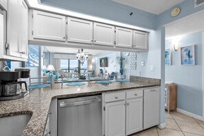 Fridge, microwave, oven, stovetop - Sea Marsh II Unit 603 - Oceanfront! (North Myrtle Beach)