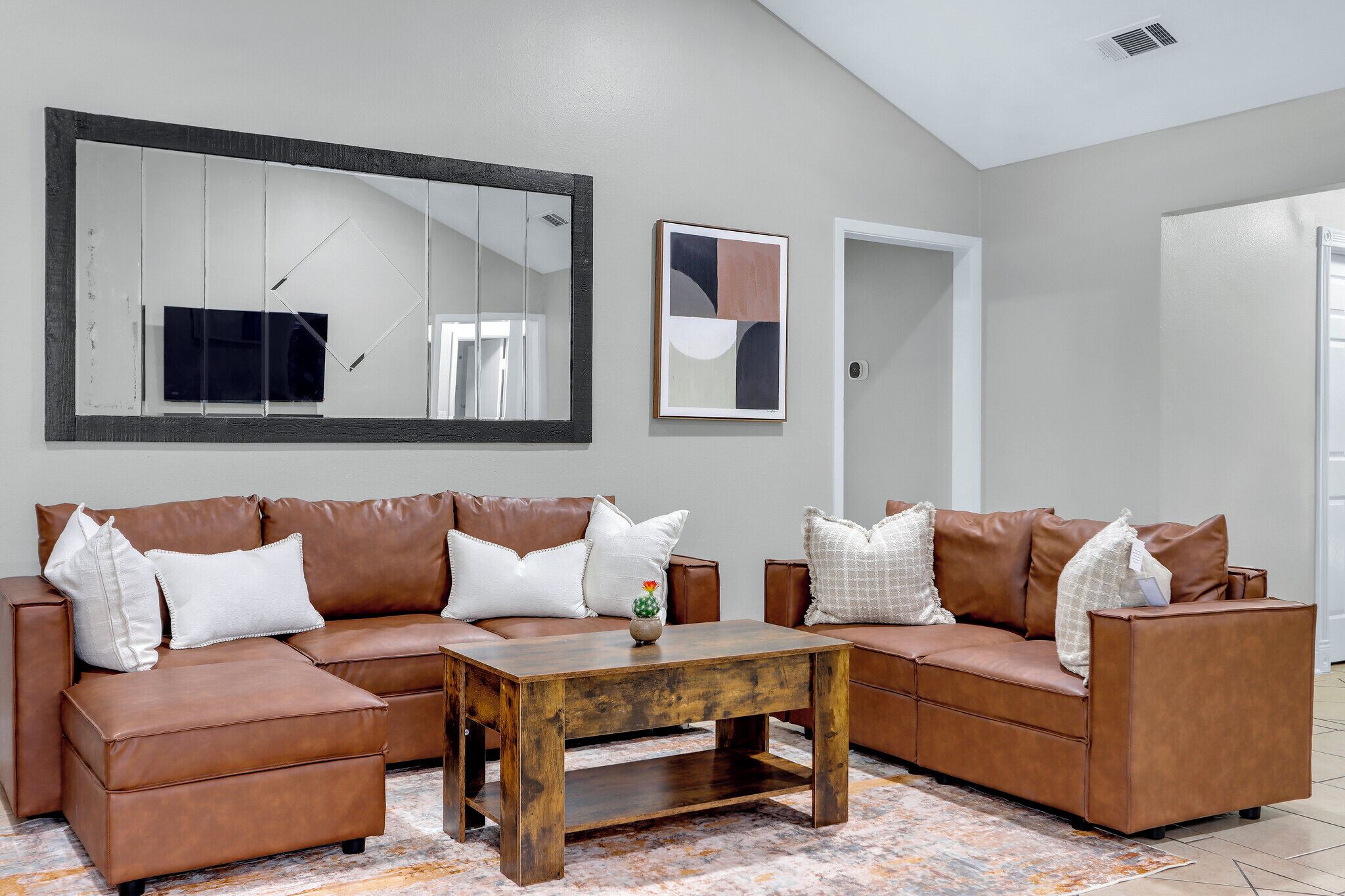 TV, fireplace, foosball