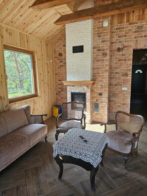 Living room - Holiday Homes With a Private Beach on the Lake (Szczecinek)