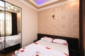 1 bedroom, blackout curtains, iron/ironing board, free WiFi