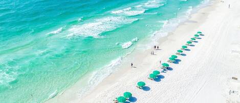Sun-loungers, beach towels