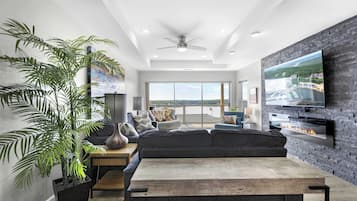 Condo, Multiple Beds, Balcony (Emerald Bay Oasis) | Living area | 50-inch flat-screen TV with digital channels, fireplace