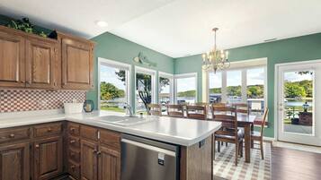 House, Multiple Beds, Patio (Gentle Slopes Retreat) | Private kitchen | Fridge, microwave, oven, stovetop