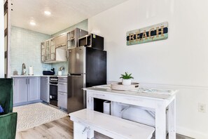 Private kitchen - Coastal Waters: Charming Oceanfront Retreat with Pool & Stunning Ocean Views (New Smyrna Beach)