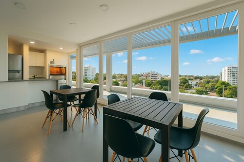 Area Green: Modern apartment with swimming pool, gym and barbecue area