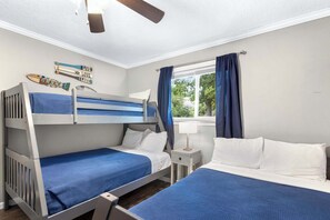 5 bedrooms, individually decorated, individually furnished, bed sheets