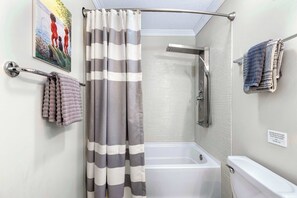 House, Multiple Beds, Hot Tub (One More Night) | Bathroom | Hair dryer, towels - One More Night - Enjoy Lakefront Life! (Eldon)