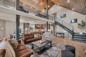 Smart TV, fireplace, video games, ping pong