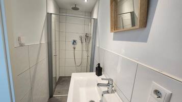 Hair dryer, towels, toilet paper